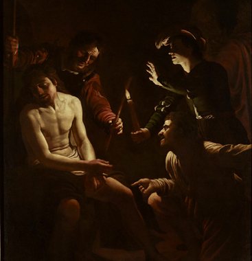 'The mocking of Christ' (ca. 1614), Gerard van Honthorst