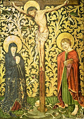 De kruisiging (ca. 1425) van de Meester van de Lindauer Bewening van Christus