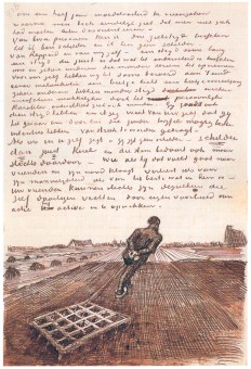 Een van de brieven van Vincent Van Gogh