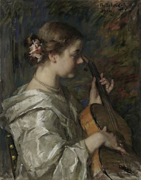 Thérèse Schwartze, Meisje met gitaar (Theresia Ansingh), 1904