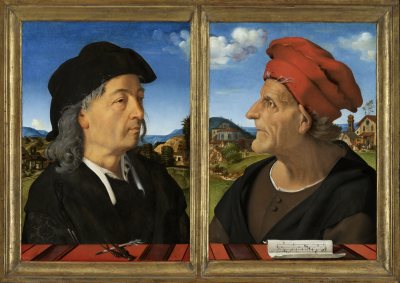 Piero di Cosimo (1462-1522), Portretten van Giuliano da Sangallo en Francesco Giamberti, ca. 1482